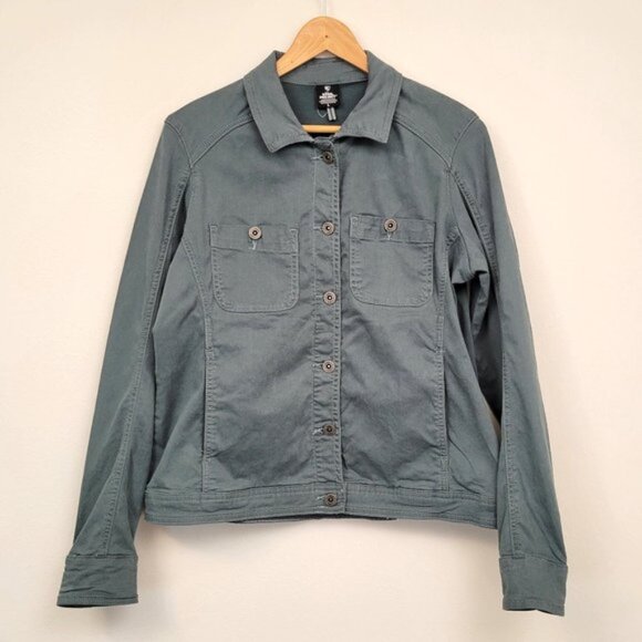Kuhl Kultivatr Women's Twill Button Up Jacket Large Stretch Eucalyptus Blue - Picture 1 of 13